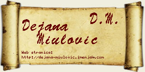 Dejana Miulović vizit kartica